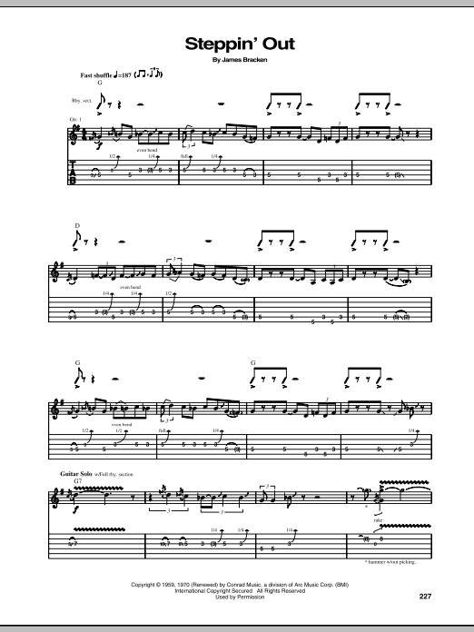 John Mayall's Bluesbreakers Steppin' Out Sheet Music Notes & Chords for Guitar Tab - Download or Print PDF John Mayall's Bluesbreakers Steppin' Out Sheet Music Notes & Chords for Guitar Tab - Download or Print PDF