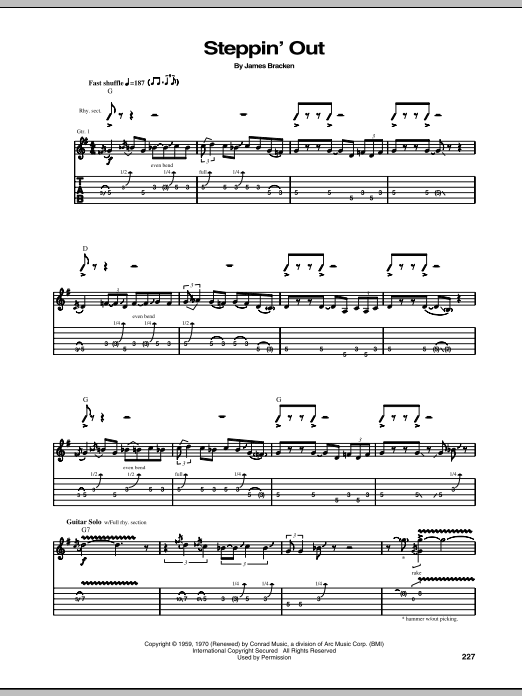 John Mayall's Bluesbreakers Steppin' Out Sheet Music Notes & Chords for Guitar Tab Play-Along - Download or Print PDF