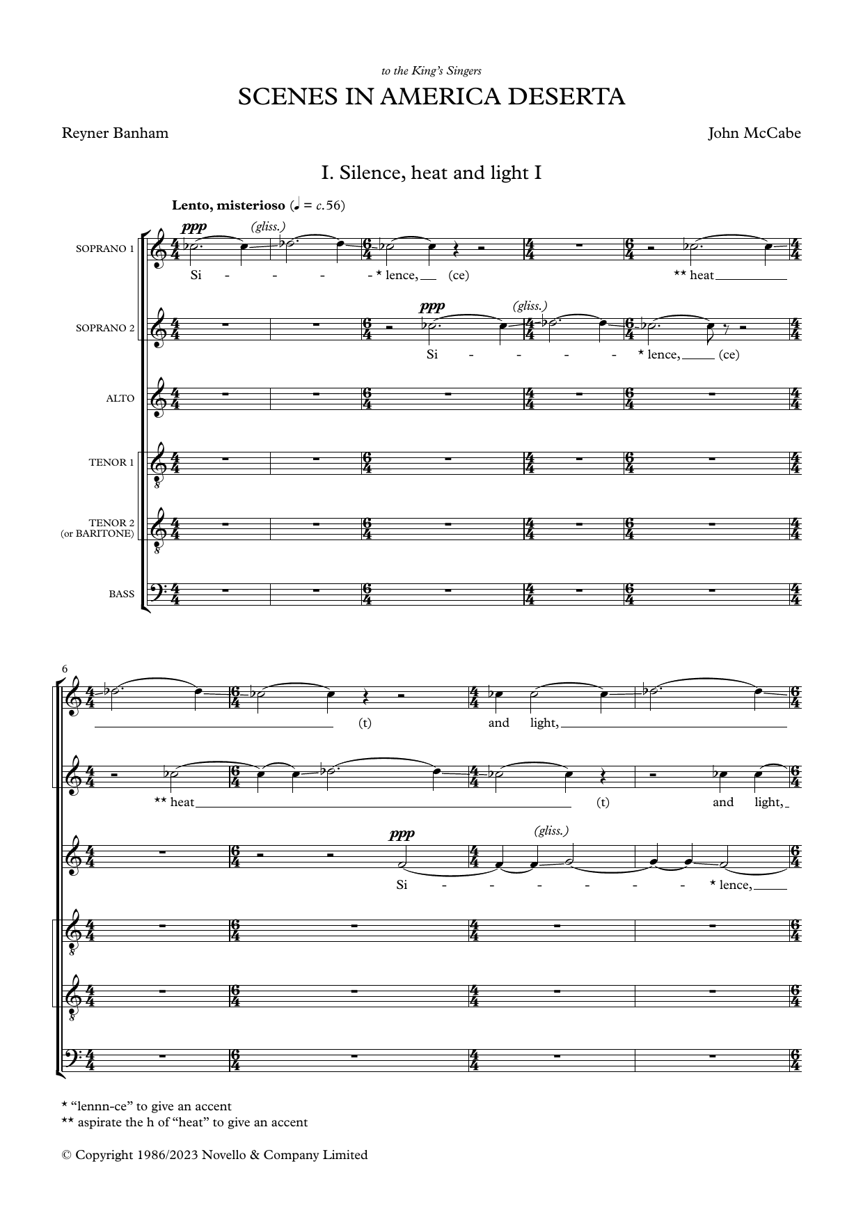 John McCabe Scenes in America Deserta (SSATTB version) Sheet Music Notes & Chords for Choir - Download or Print PDF