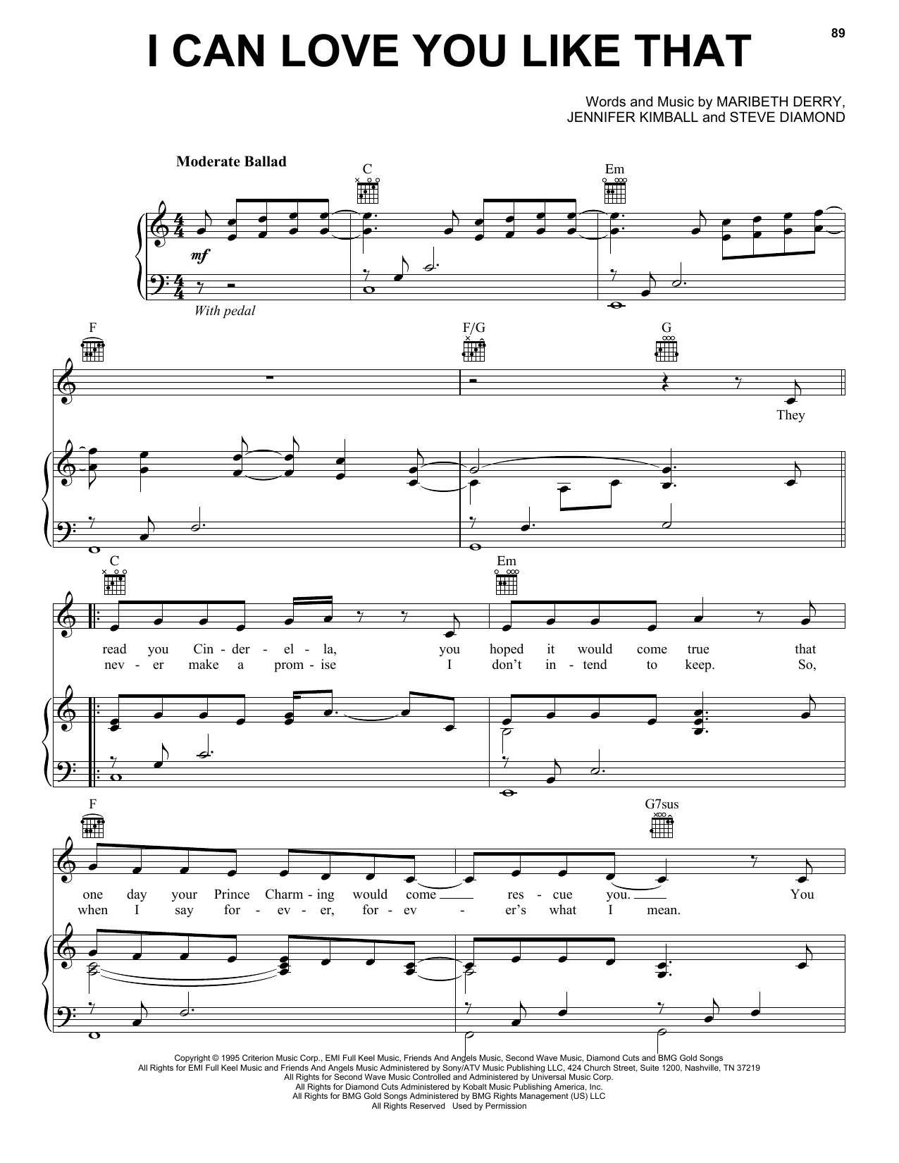John Michael Montgomery I Can Love You Like That Sheet Music Notes & Chords for Very Easy Piano - Download or Print PDF