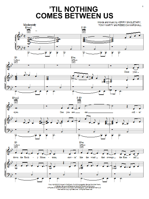 John Michael Montgomery 'Til Nothing Comes Between Us Sheet Music Notes & Chords for Piano, Vocal & Guitar (Right-Hand Melody) - Download or Print PDF