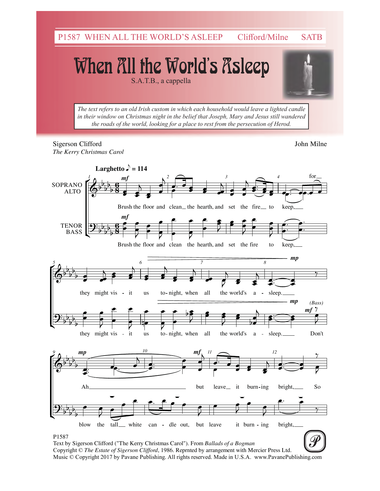 John Milne When All the World's Asleep Sheet Music Notes & Chords for Choral - Download or Print PDF