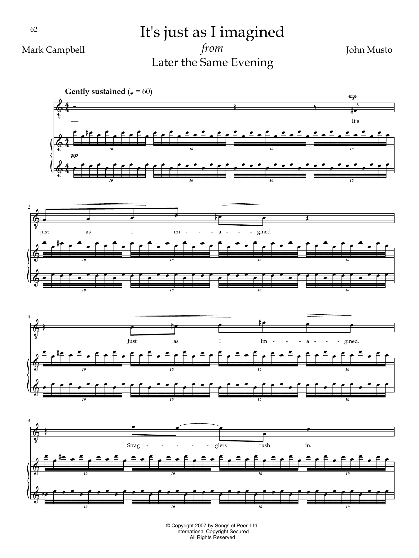 John Musto It's Just As I Imagined Sheet Music Notes & Chords for Piano & Vocal - Download or Print PDF