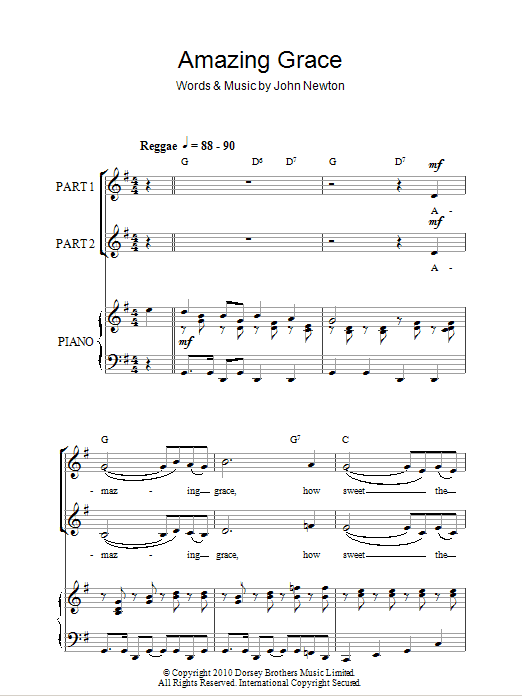 John Newton Amazing Grace (arr. Rick Hein) Sheet Music Notes & Chords for 2-Part Choir - Download or Print PDF