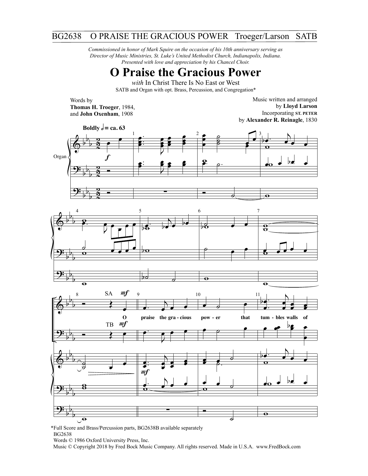 John Oxenham O Praise the Gracious Power Sheet Music Notes & Chords for Choral - Download or Print PDF