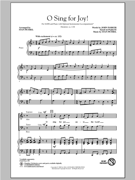 John Parker O Sing For Joy! Sheet Music Notes & Chords for SATB - Download or Print PDF