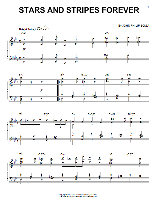 John Philip Sousa Stars And Stripes Forever (arr. Brent Edstrom) Sheet Music Notes & Chords for Piano - Download or Print PDF