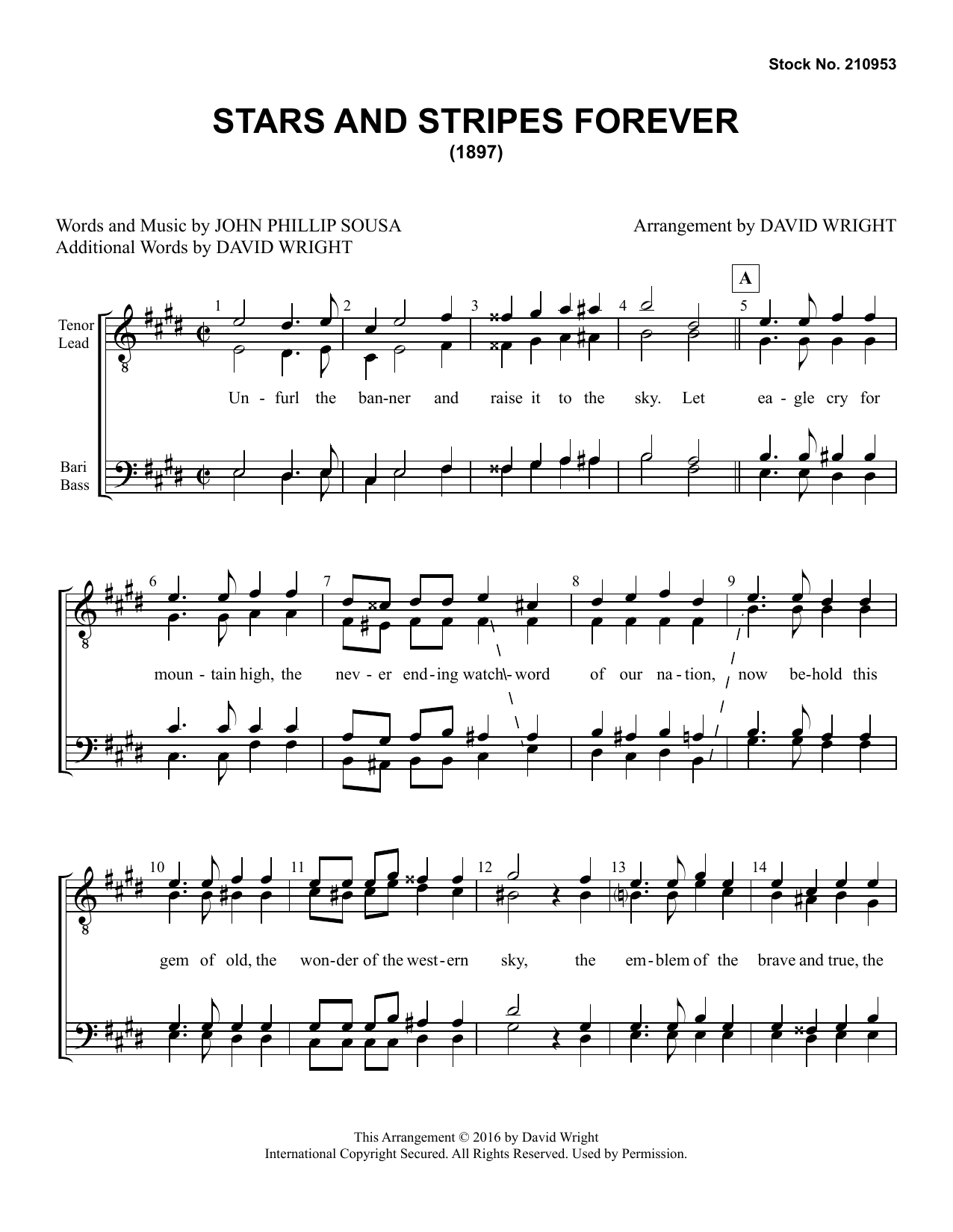 John Philip Sousa The Stars and Stripes Forever (arr. David Wright) Sheet Music Notes & Chords for SSA Choir - Download or Print PDF