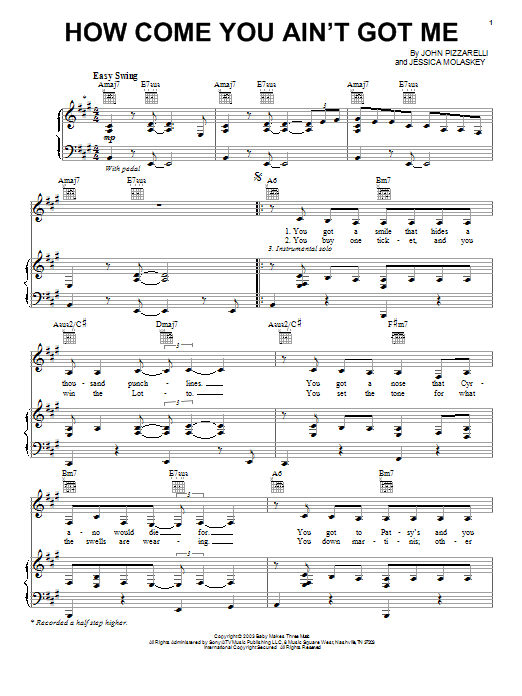 John Pizzarelli How Come You Ain't Got Me Sheet Music Notes & Chords for Piano, Vocal & Guitar (Right-Hand Melody) - Download or Print PDF