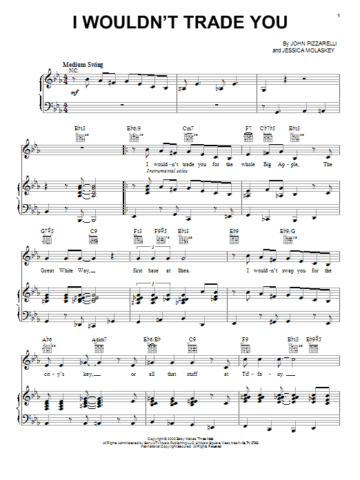 John Pizzarelli I Wouldn't Trade You Sheet Music Notes & Chords for Piano, Vocal & Guitar (Right-Hand Melody) - Download or Print PDF