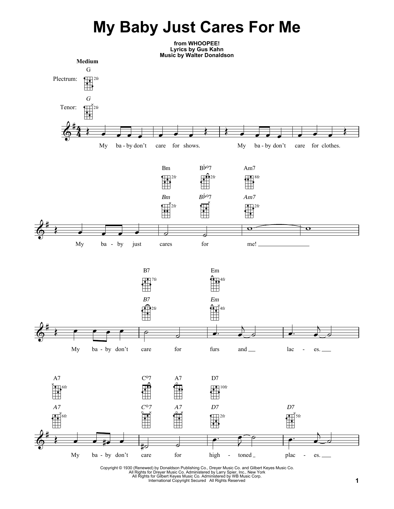 John Pizzarelli My Baby Just Cares For Me Sheet Music Notes & Chords for Banjo - Download or Print PDF