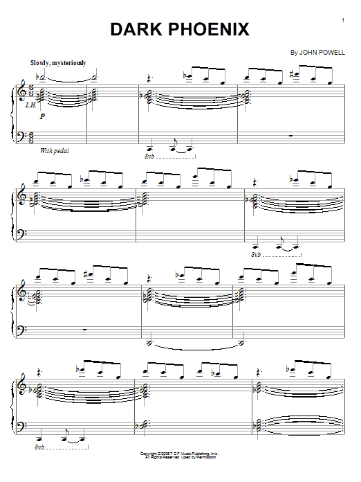 John Powell Dark Phoenix Sheet Music Notes & Chords for Piano - Download or Print PDF