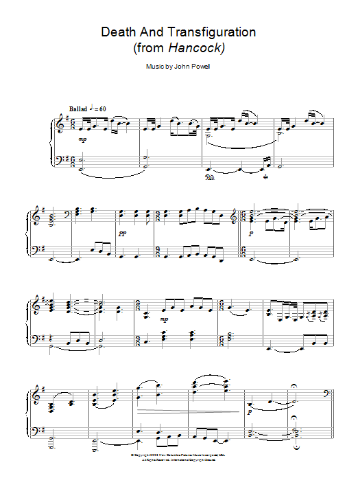 John Powell Death And Transfiguration Sheet Music Notes & Chords for Piano - Download or Print PDF