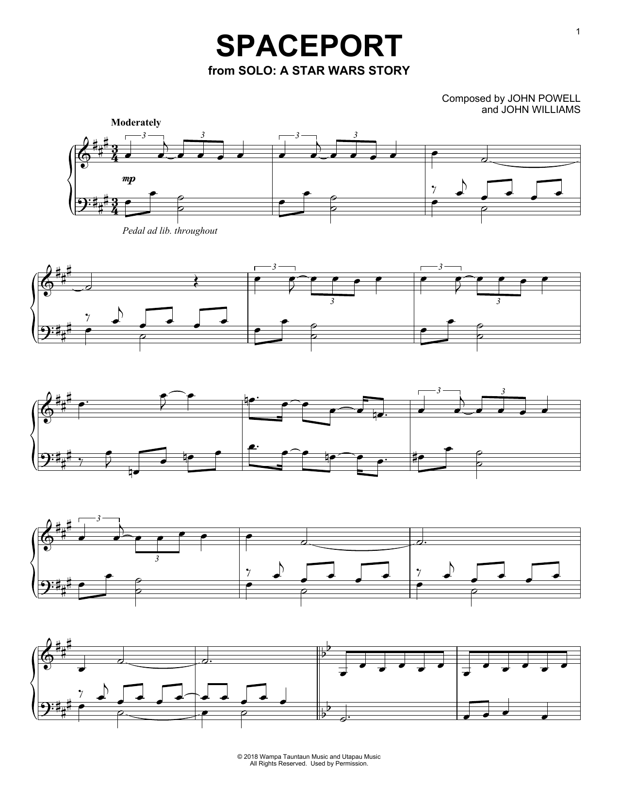 John Powell Spaceport Sheet Music Notes & Chords for Piano - Download or Print PDF