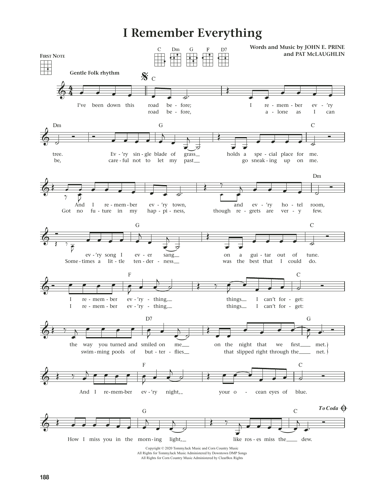 John Prine I Remember Everything (from The Daily Ukulele) (arr. Jim Beloff) Sheet Music Notes & Chords for Ukulele - Download or Print PDF