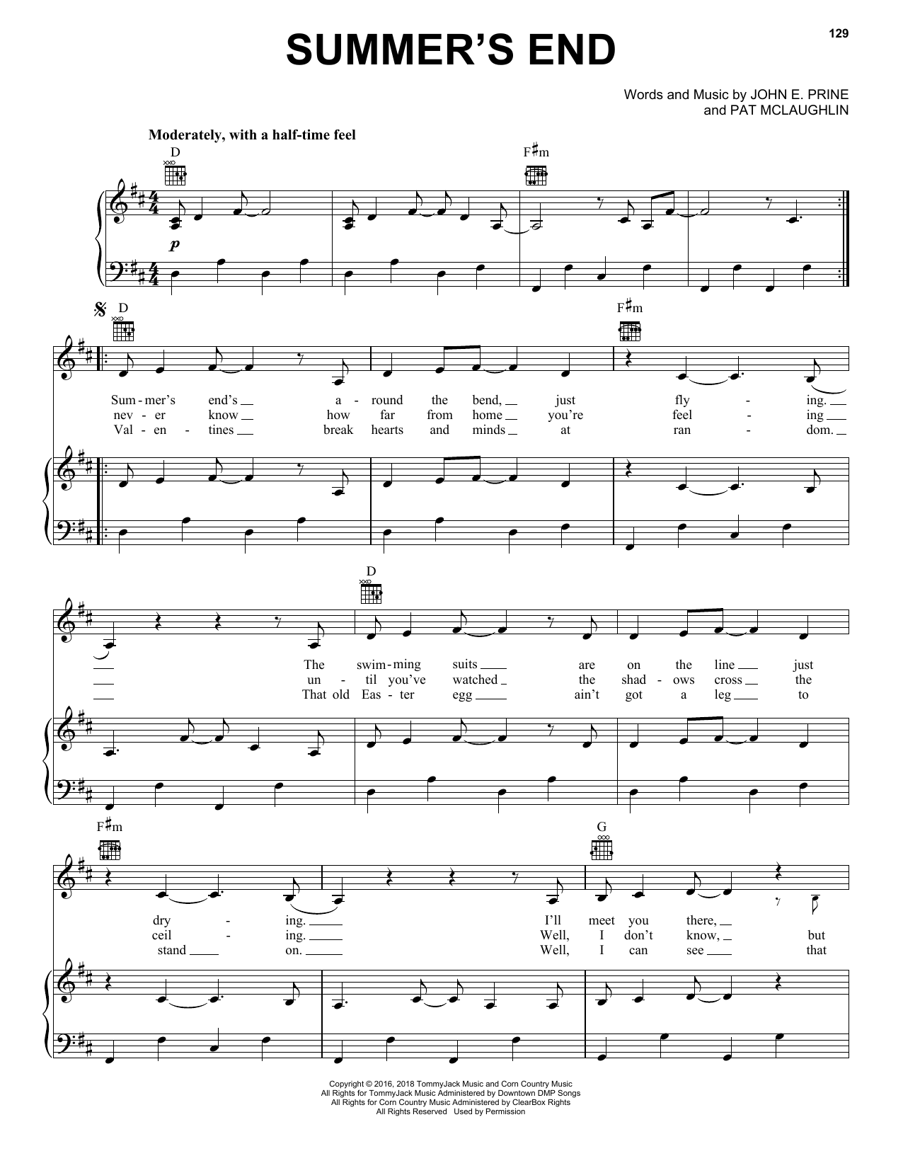 John Prine Summer's End Sheet Music Notes & Chords for Ukulele - Download or Print PDF