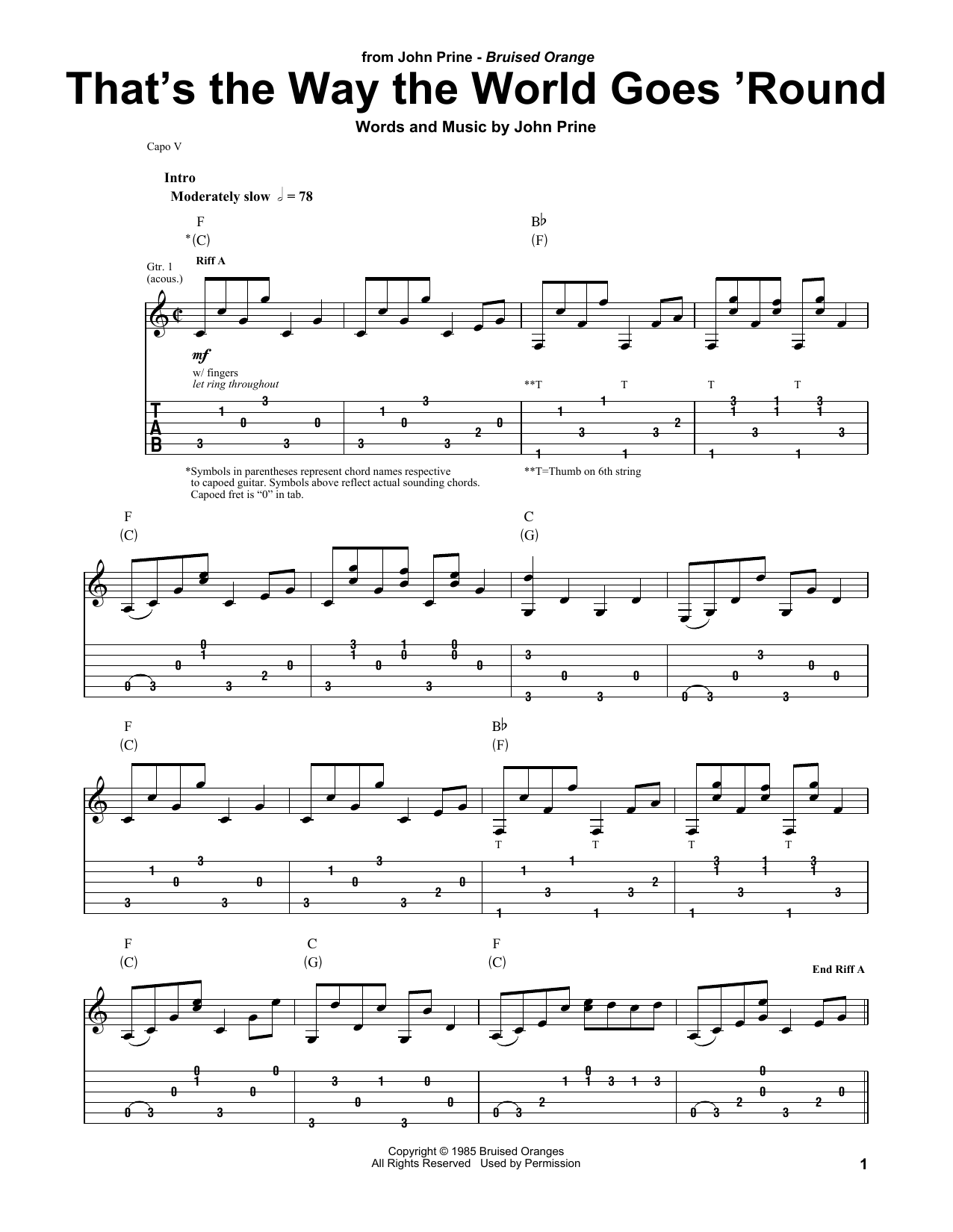 John Prine That's The Way The World Goes 'Round Sheet Music Notes & Chords for Ukulele - Download or Print PDF
