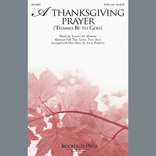 John Purifoy, A Thanksgiving Prayer (Thanks Be To God), SATB