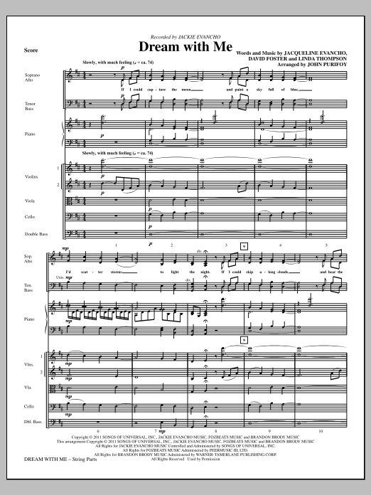 John Purifoy Dream With Me - Full Score Sheet Music Notes & Chords for Choir Instrumental Pak - Download or Print PDF