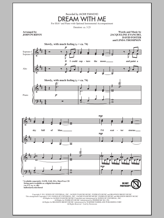 John Purifoy Dream With Me Sheet Music Notes & Chords for SSA - Download or Print PDF