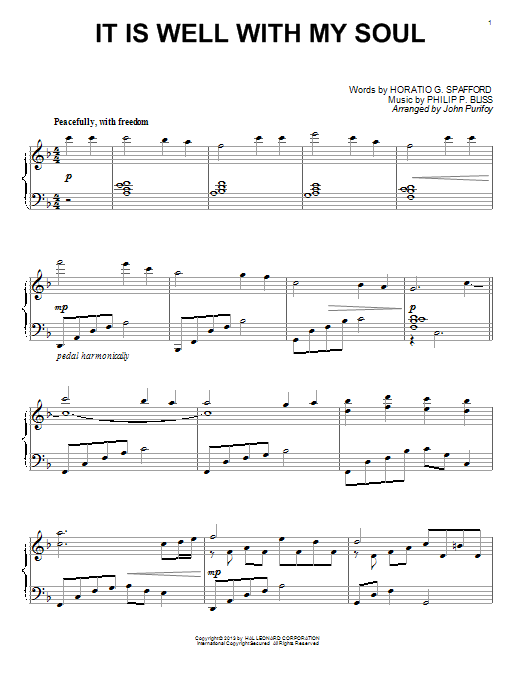 John Purifoy It Is Well With My Soul Sheet Music Notes & Chords for Piano - Download or Print PDF