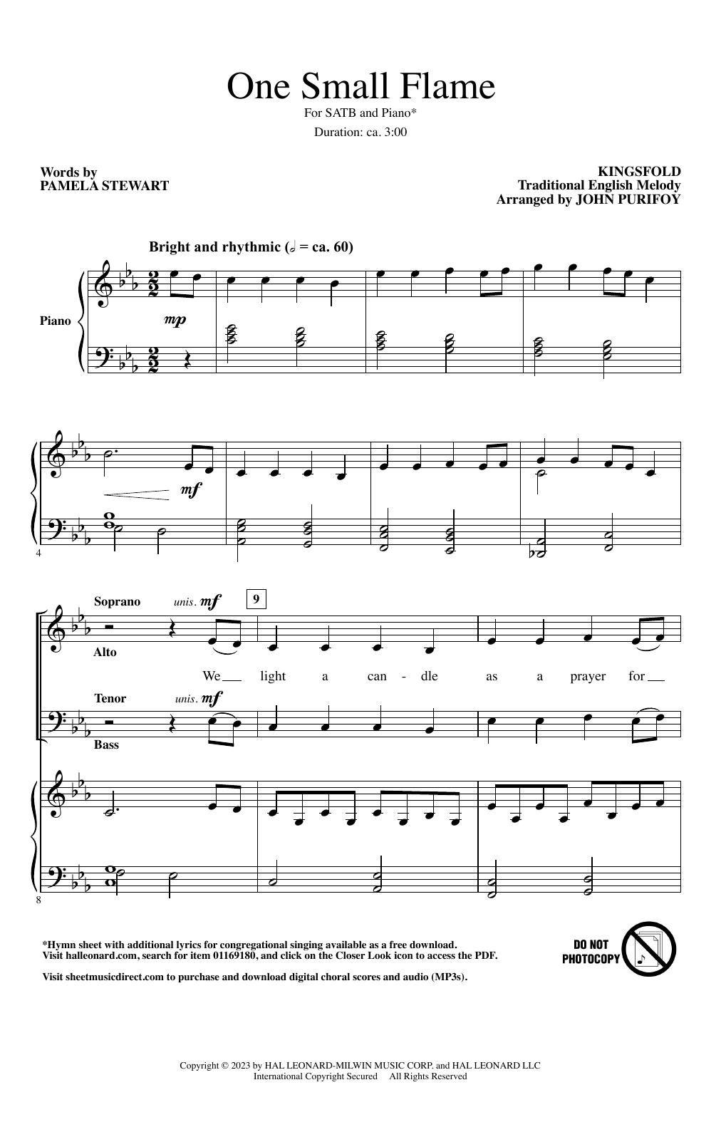 John Purifoy One Small Flame Sheet Music Notes & Chords for SATB Choir - Download or Print PDF