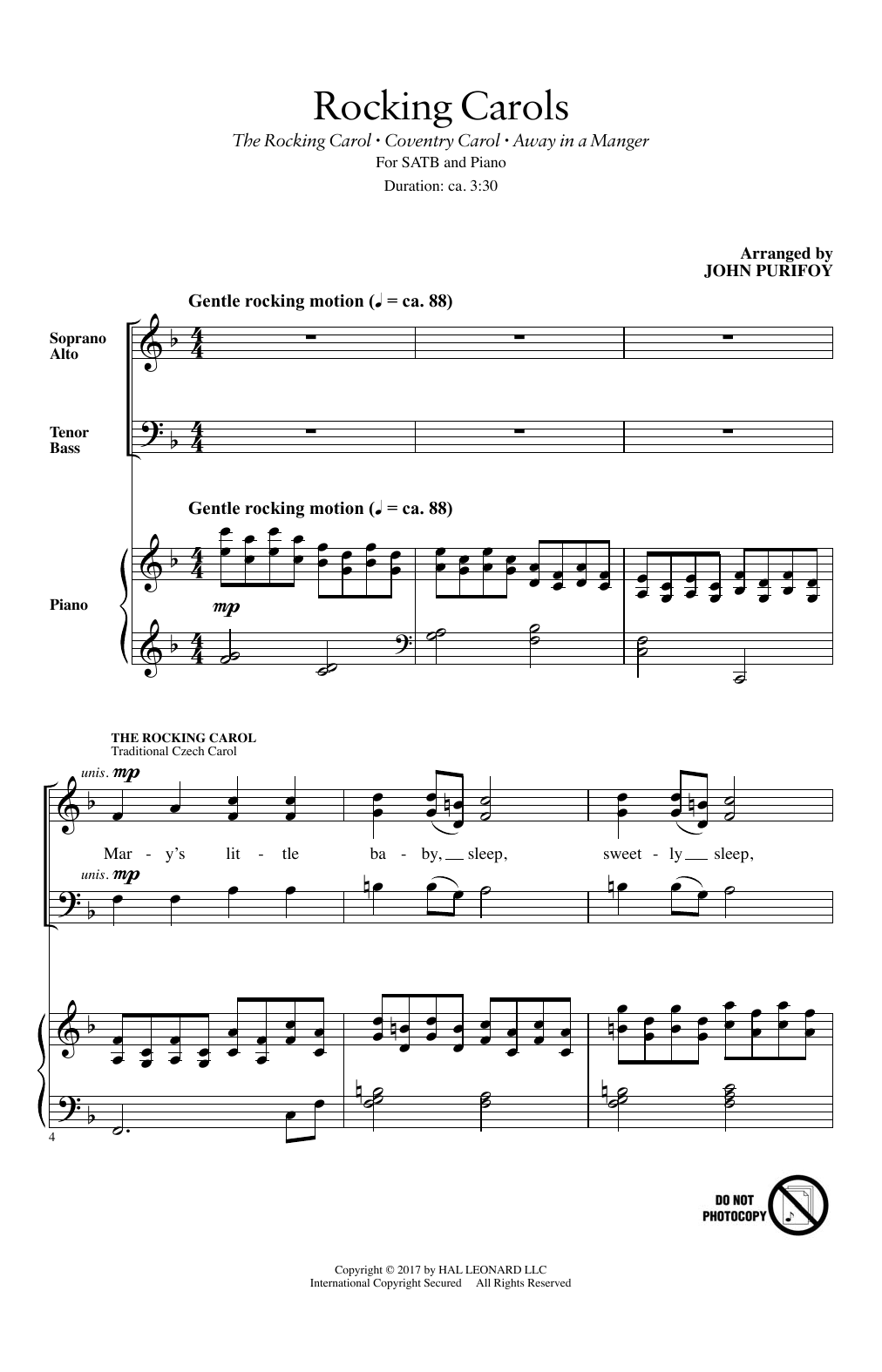 John Purifoy Rocking Carols Sheet Music Notes & Chords for SATB - Download or Print PDF