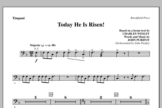 John Purifoy Today He Is Risen! - Timpani Sheet Music Notes & Chords for Choir Instrumental Pak - Download or Print PDF