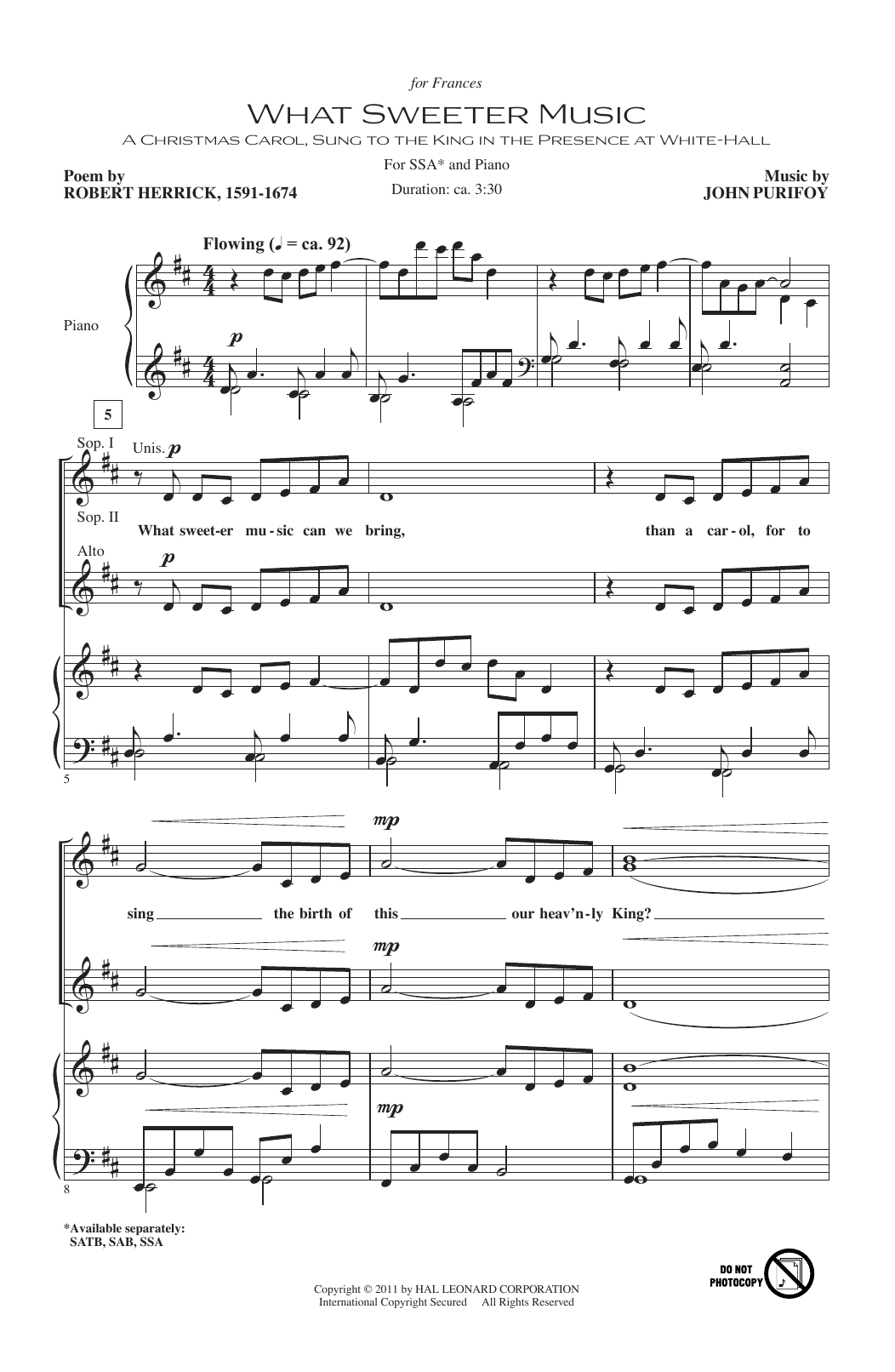 John Purifoy What Sweeter Music Sheet Music Notes & Chords for SATB Choir - Download or Print PDF