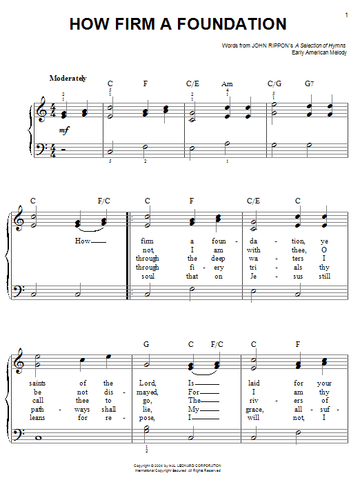 John Rippon How Firm a Foundation Sheet Music Notes & Chords for ChordBuddy - Download or Print PDF