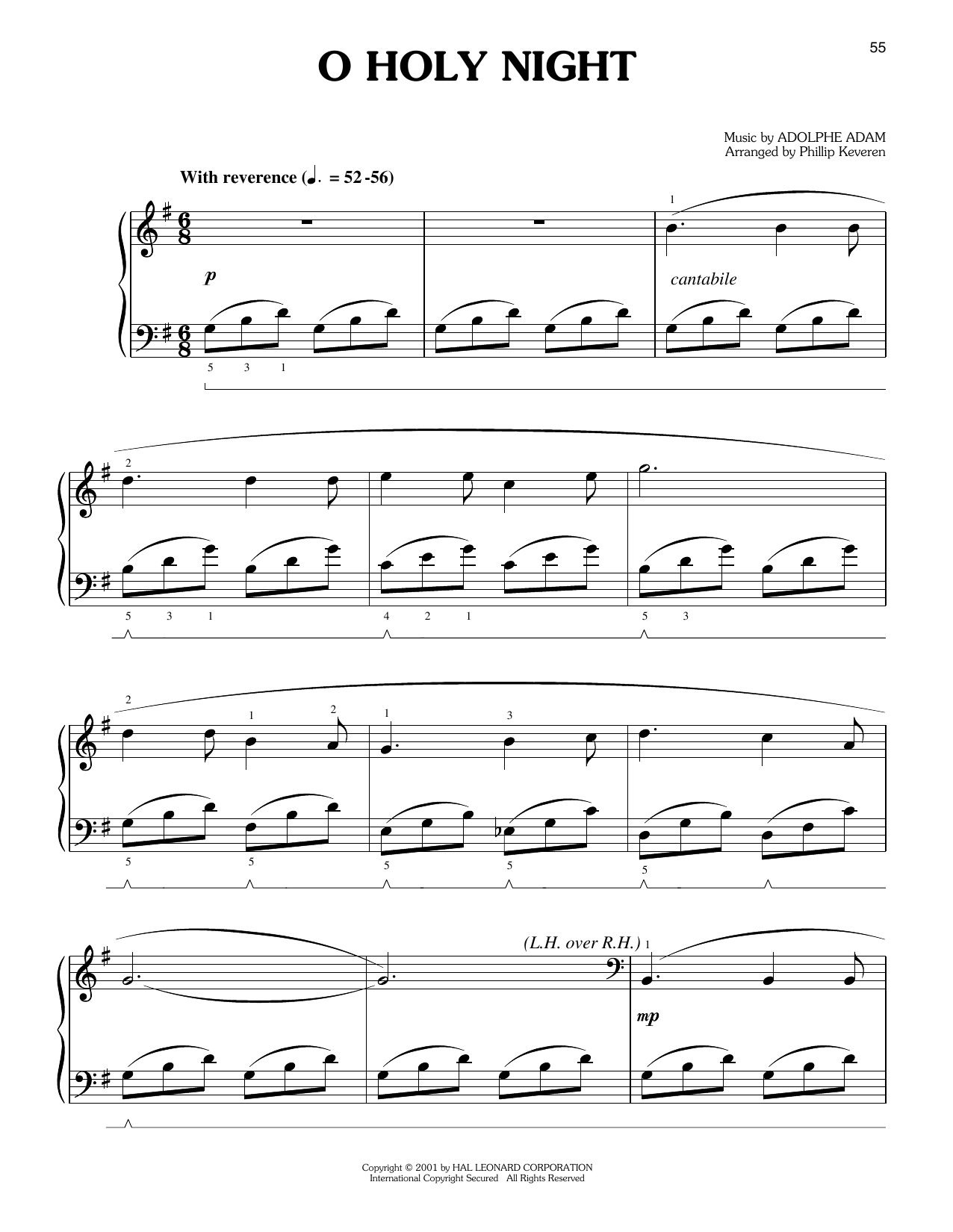 John S. Dwight (trans.) O Holy Night (arr. Phillip Keveren) Sheet Music Notes & Chords for Easy Piano - Download or Print PDF