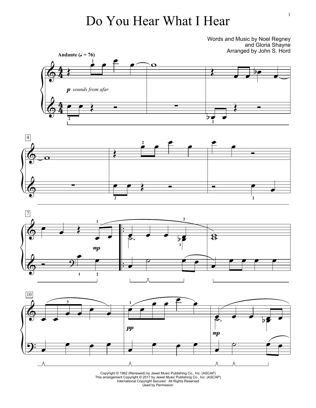 John S. Hord Do You Hear What I Hear Sheet Music Notes & Chords for Educational Piano - Download or Print PDF