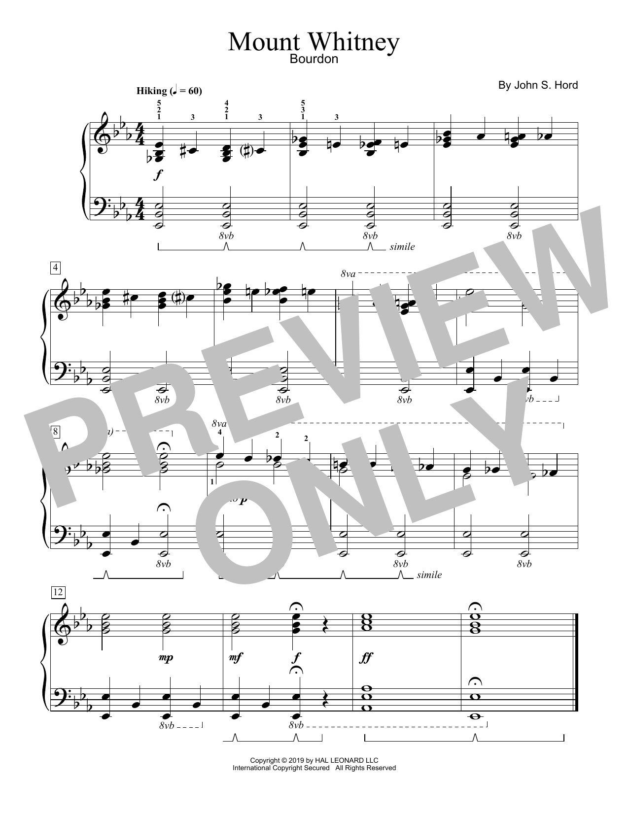 John S. Hord Mount Whitney Sheet Music Notes & Chords for Educational Piano - Download or Print PDF
