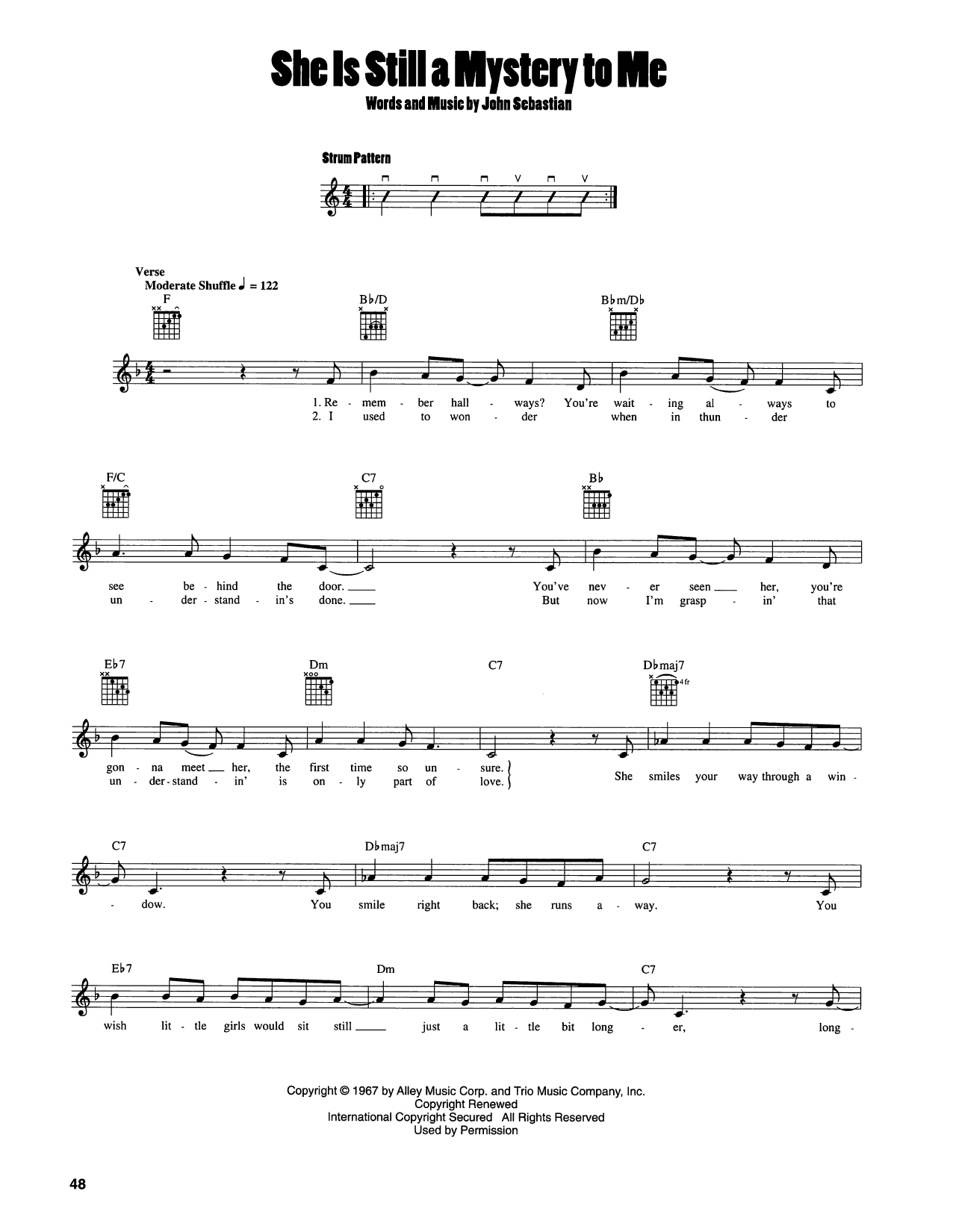 John Sebastian She Is Still A Mystery To Me Sheet Music Notes & Chords for Easy Guitar - Download or Print PDF