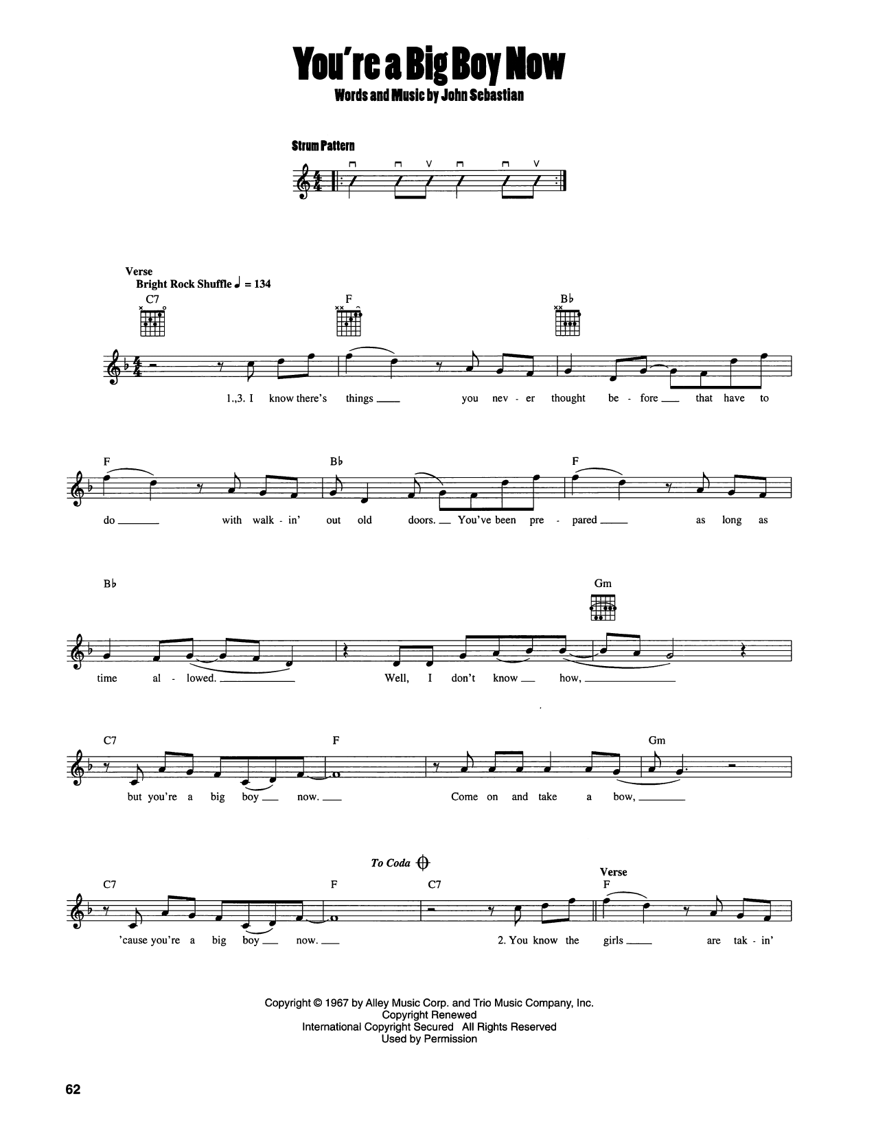 John Sebastian You're A Big Boy Now Sheet Music Notes & Chords for Easy Guitar - Download or Print PDF