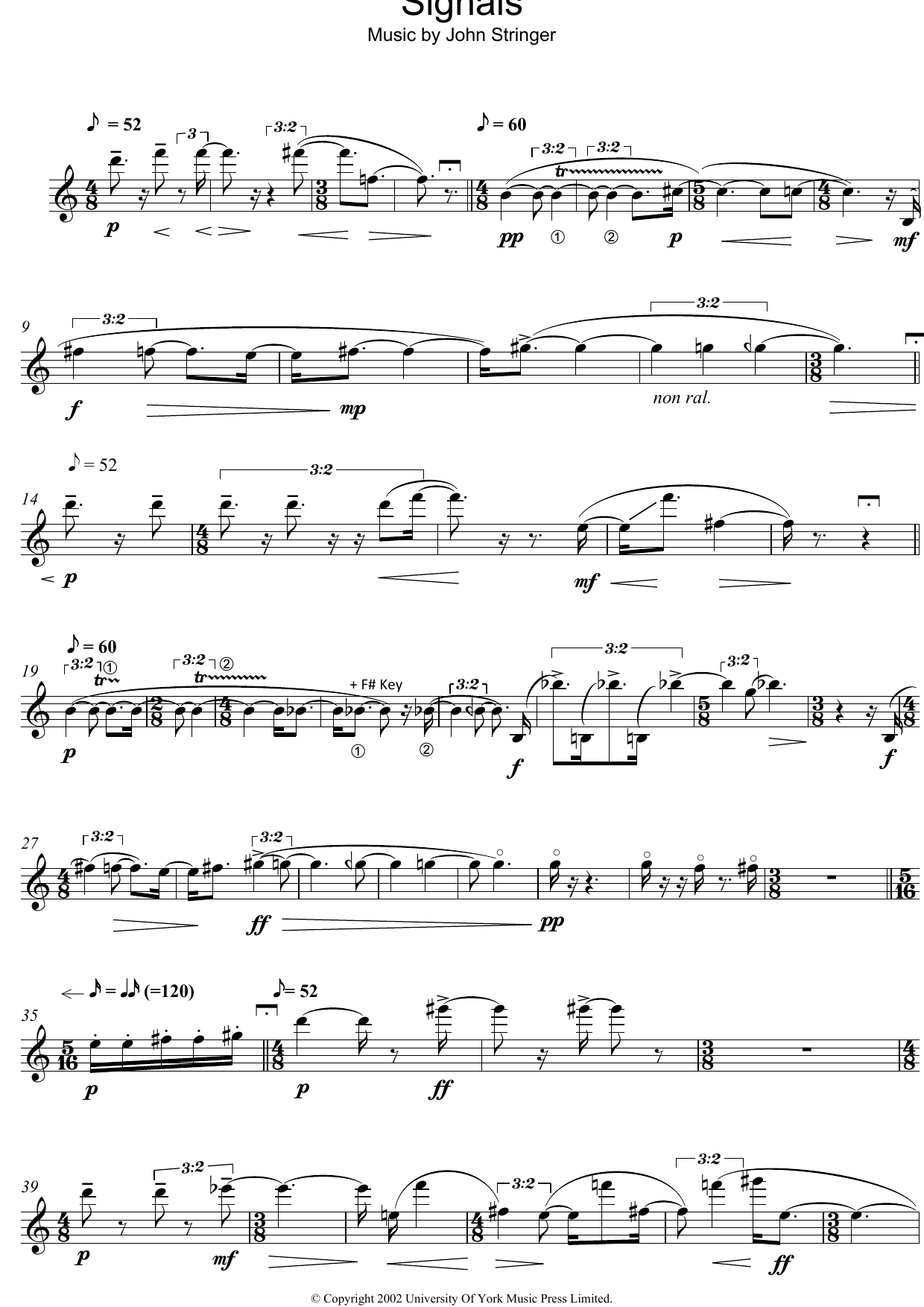 John Stringer Signals Sheet Music Notes & Chords for Oboe - Download or Print PDF