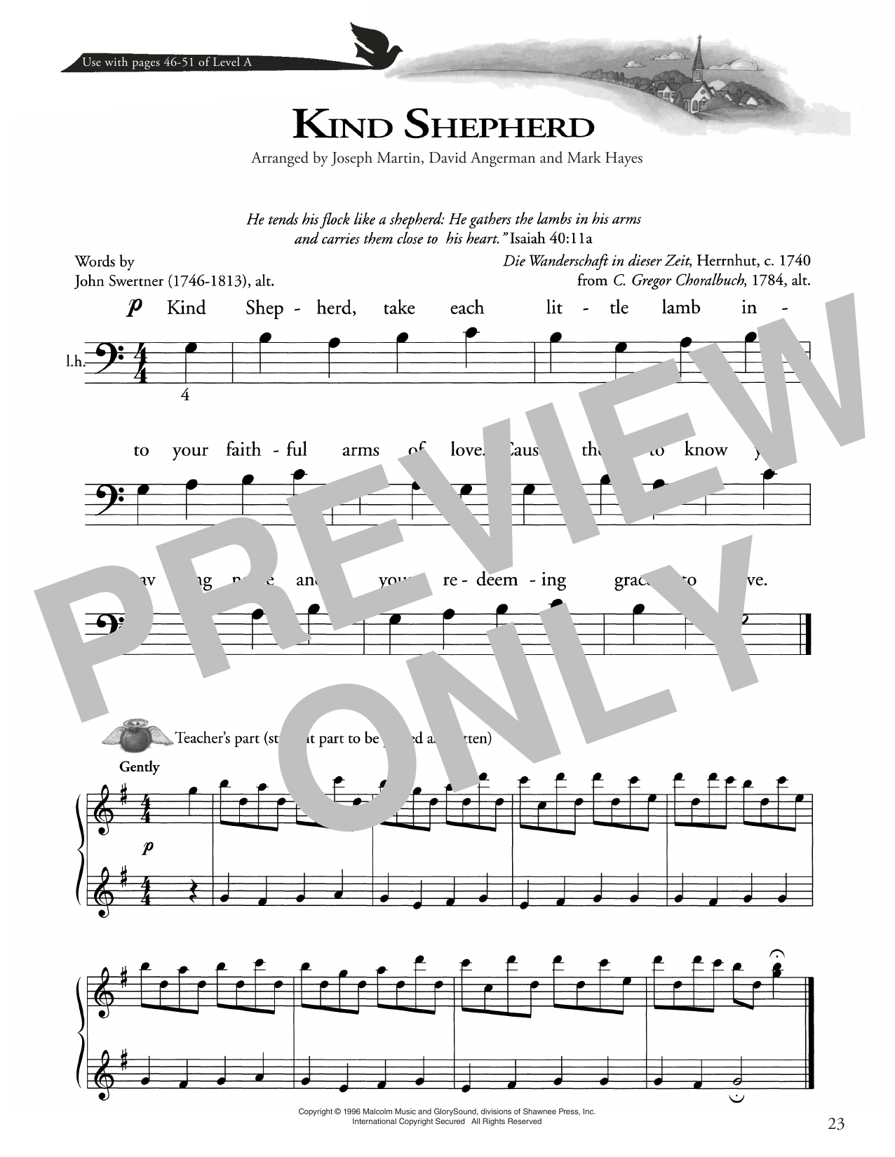 John Swertner Kind Shepherd Sheet Music Notes & Chords for Piano Method - Download or Print PDF