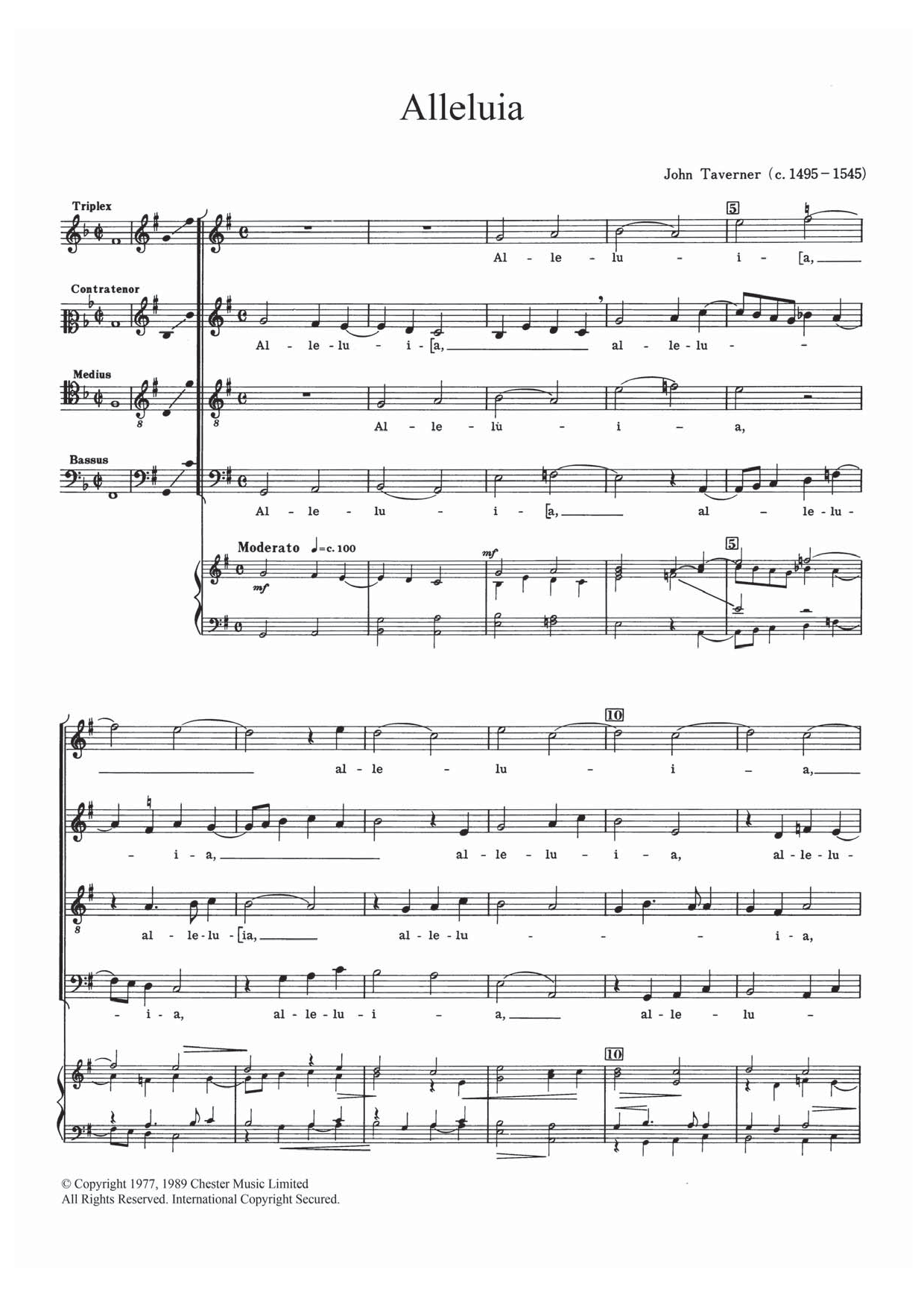 John Tavener Alleluia Sheet Music Notes & Chords for SATB - Download or Print PDF
