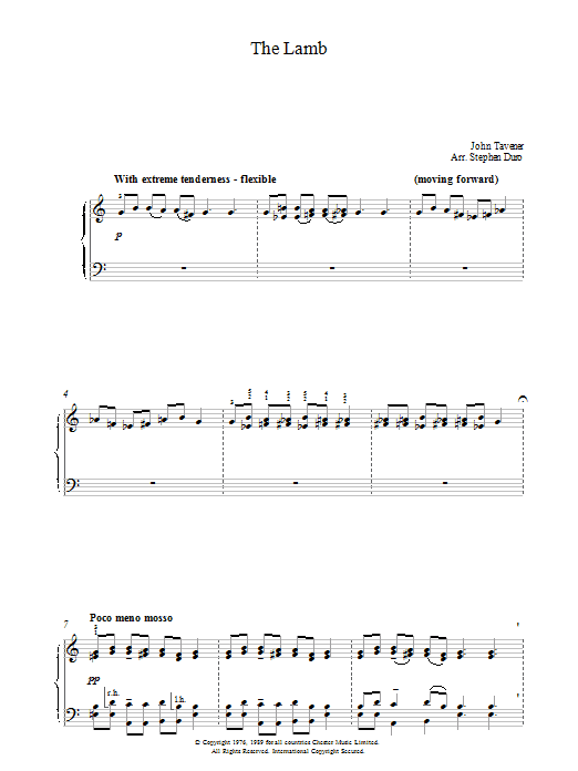 John Tavener The Lamb Sheet Music Notes & Chords for SATB Choir - Download or Print PDF
