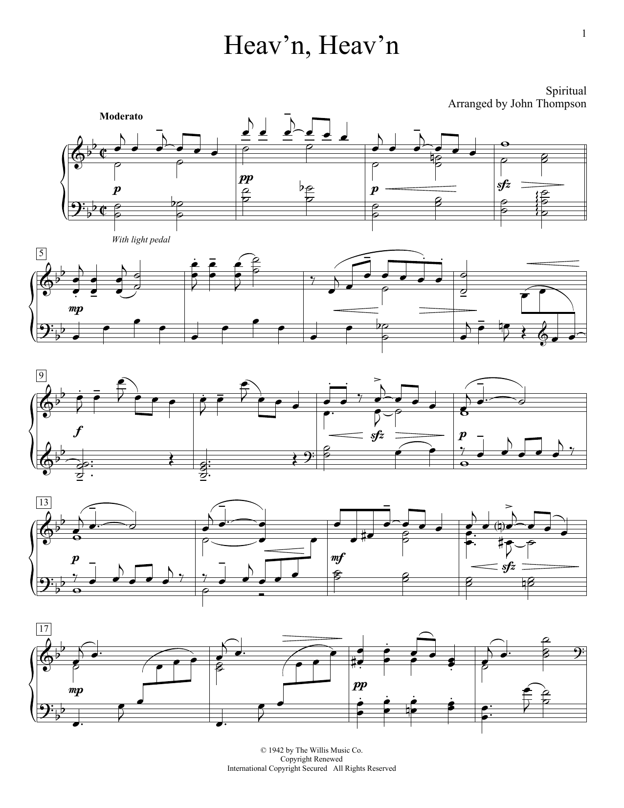 John Thompson Heav'n, Heav'n Sheet Music Notes & Chords for Educational Piano - Download or Print PDF