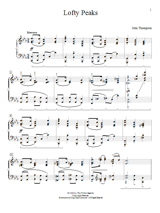 John Thompson Lofty Peaks Sheet Music Notes & Chords for Educational Piano - Download or Print PDF