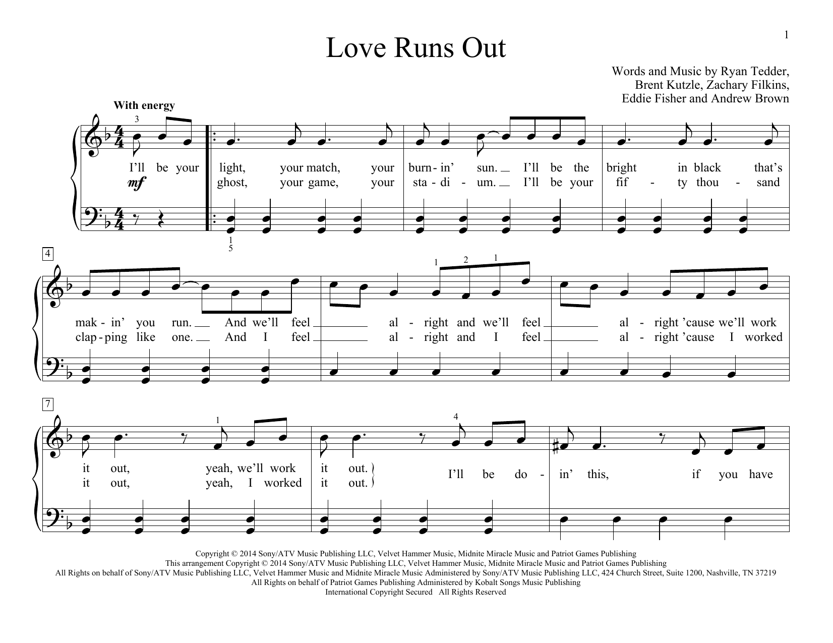 John Thompson Love Runs Out Sheet Music Notes & Chords for Educational Piano - Download or Print PDF
