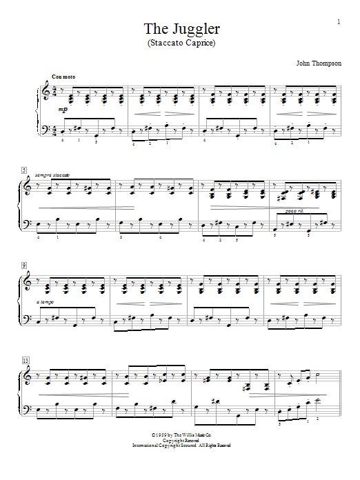 John Thompson The Juggler Sheet Music Notes & Chords for Educational Piano - Download or Print PDF