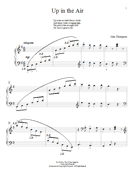 John Thompson Up In The Air Sheet Music Notes & Chords for Educational Piano - Download or Print PDF