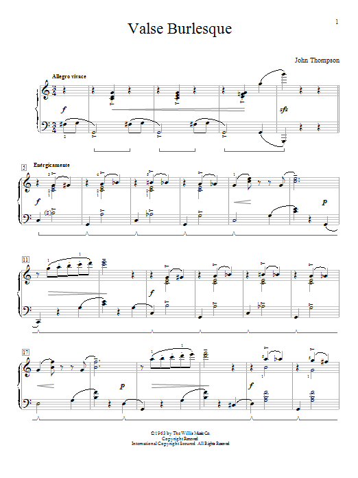 John Thompson Valse Burlesque Sheet Music Notes & Chords for Educational Piano - Download or Print PDF