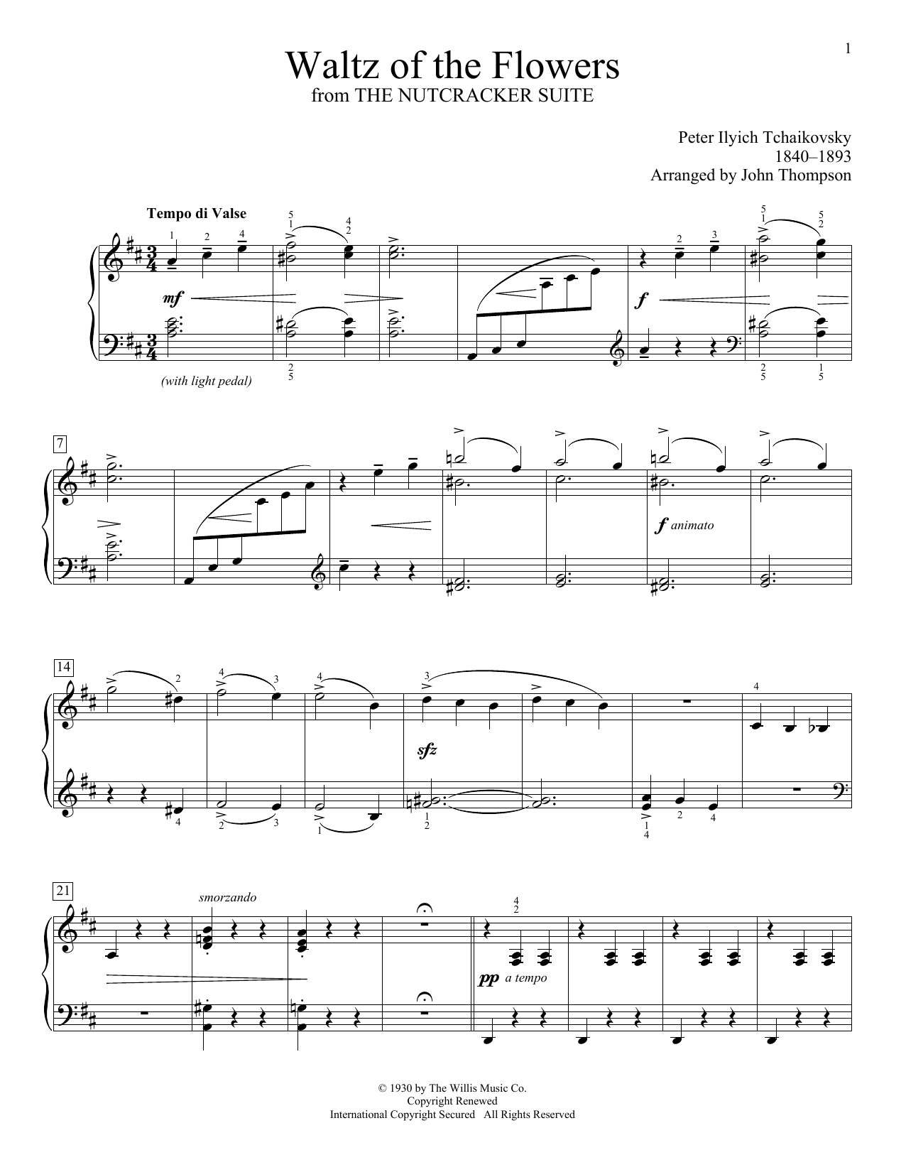 John Thompson Waltz Of The Flowers Sheet Music Notes & Chords for Educational Piano - Download or Print PDF