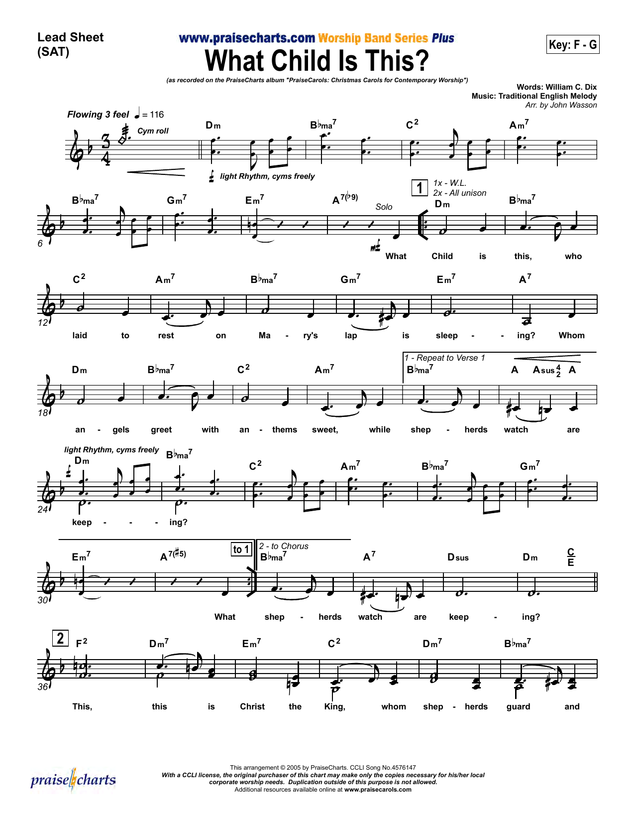 John Wasson What Child Is This Sheet Music Notes & Chords for Lead Sheet / Fake Book - Download or Print PDF