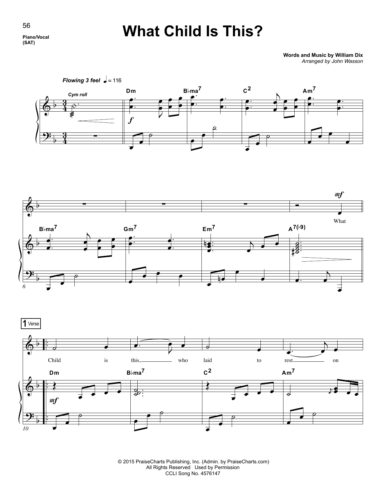 John Wasson What Child Is This? Sheet Music Notes & Chords for Piano & Vocal - Download or Print PDF
