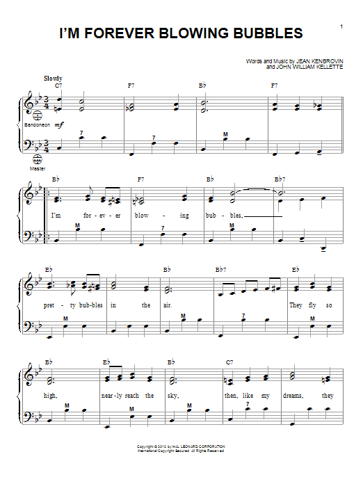 Gary Meisner I'm Forever Blowing Bubbles Sheet Music Notes & Chords for Accordion - Download or Print PDF