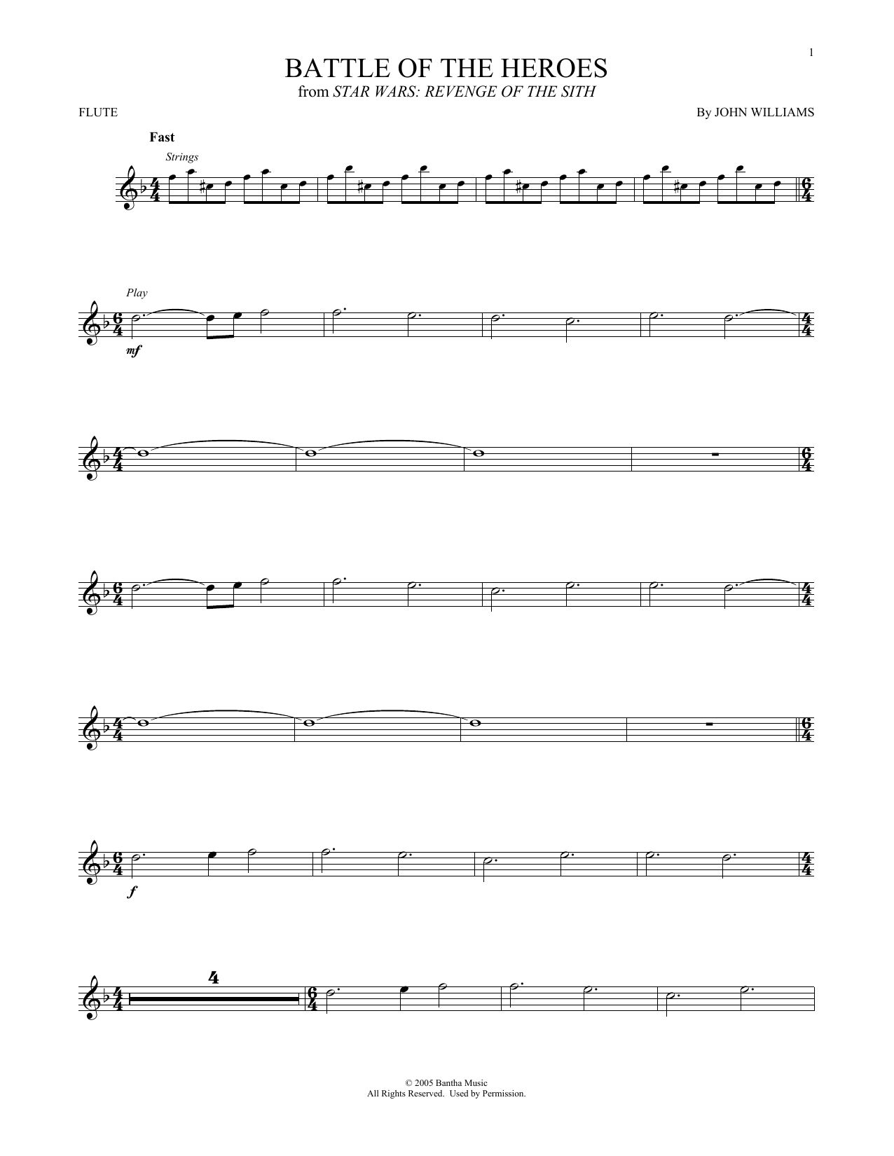 John Williams Battle Of The Heroes (from Star Wars: Revenge Of The Sith) Sheet Music Notes & Chords for Piano Solo - Download or Print PDF